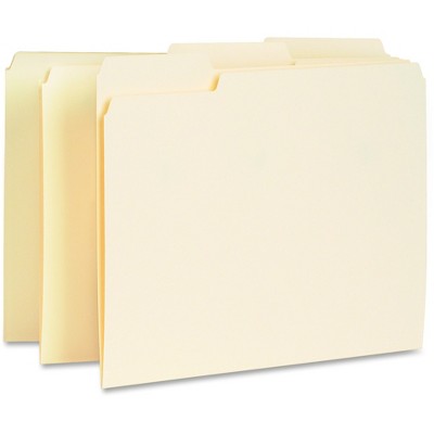 Business Source Interior File Folders 1/3 Cut Assorted Letter 100/BX Manila 65775