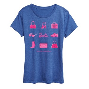 Women's - Barbie - Iconic Purse, Shoes, Sunglasses, & Boombox Short Sleeve Graphic T-Shirt - 1 of 4