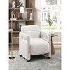 30"Accent Chair Beige Seat Cushion Boucle Upholstery Plywood Frame 1pc Armchair - 2 of 4