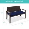 Best Choice Products 2-Person Outdoor Wicker Bench Garden Patio Porch Furniture w/ 700lb Capacity, Cushion - 2 of 4