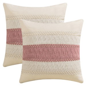 REGALWOVEN Sofa Living Room Boho Farmhouse Decor Geometry Weave Throw Pillow Covers 2 Pcs - 1 of 4