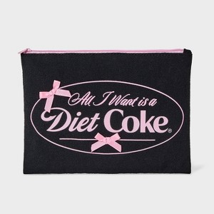 Women's Diet Coke Graphic Carryall Pouch - Black - 1 of 4