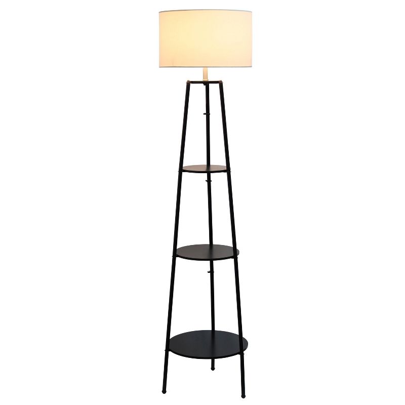 62.5" Tall Modern Tripod 3-Tier Shelf Standing Floor Lamp - Simple Designs, 2 of 10