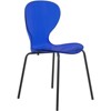 LeisureMod Bristol 5-Piece Dining Set Round Dining Table, 4 Plastic Dining Chairs Black Legs - 3 of 4