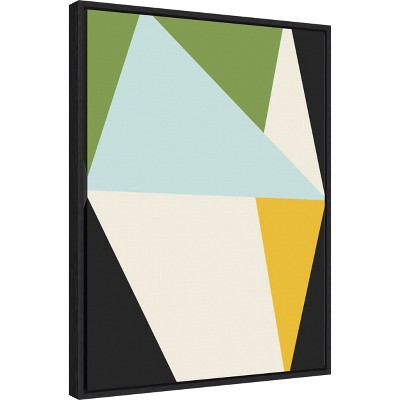 Modern Abstract Geometric Canvas Print with Black Frame 18 x 24 Inches