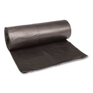 Boardwalk Low-Density Waste Can Liners, 60 gal, 0.65 mil, 38" x 58", Black, 25 Bags/Roll, 4 Rolls/Carton - 1 of 4