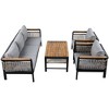 Maggift Patio Seating Set, 4-Piece Patio Set, 3 Chairs and 1 Table with Cushions, Wrought Iron Frame for Patios, Gray, 71.3"*24.4"*23.6" - 2 of 4