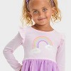 Toddler Girls' Long Sleeve Rainbow Tulle Dress - Cat & Jack™ Light Purple - image 2 of 4