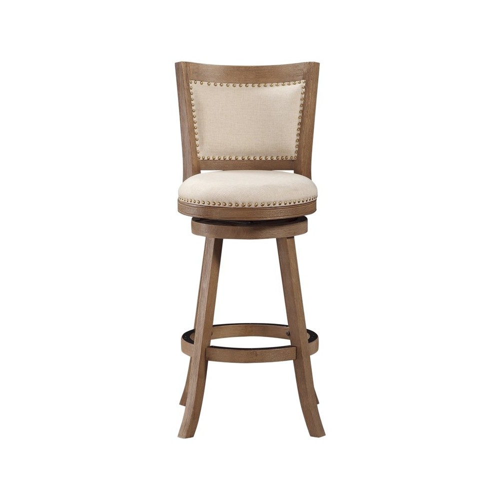 29" Melrose Distressed Barstool Driftwood Ivory - Boraam