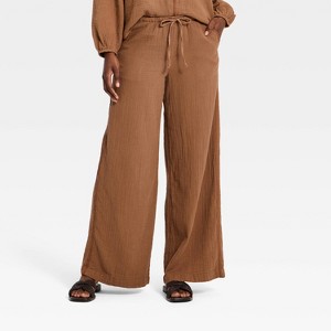Pantalones de Tiro Medio con Cordón y Pierna Ancha para Mujer - Universal Thread™