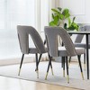 COWLOWN Set of 2 Velvet Dining Chairs with Nailhead Trim, Upholstered Chairs with Gold-Tipped Legs - 4 of 4