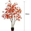 Artificial Maple Tree Indoor, with Realistic Silk Leaves, Fall Tree in Pot for Home Decoration Thanksgiving Harvest Fall Party - 2 of 4