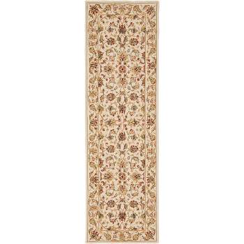 Chelsea Hk150 Hand Hooked Area Rug - Ivory/blue - 2'6x12