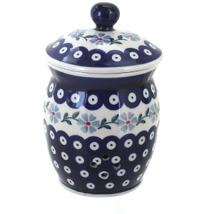 Blue Rose Polish Pottery P078 Manufaktura Garlic Keeper - 1 of 2