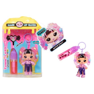 Yummiland Lip Gloss Doll: Sour Sweeties - Astrid Stars Includes DIY Lip Gloss + Removable Keychain