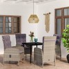 vidaXL Patio Dining Set with Cushions Gray and Black - 5 Piece, 31.5" Table Length, 4 Chairs - 2 of 4