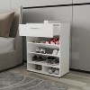 Vynxaria White Shoe Rack with 1 Drawer, Modern Functional Design - 2 of 4