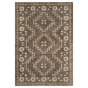 Brown/Taupe Shapes Tufted Area Rug 4