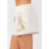 Women's Floral Embroidered Drawstring Smocked Waist Short - LOVESTITCH - 2 of 4