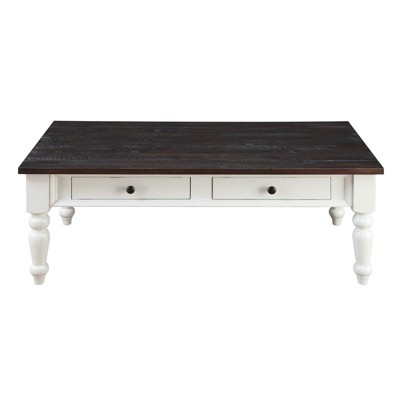 52" Coffee Table with Two Drawers in Brown - Wallace & Bay