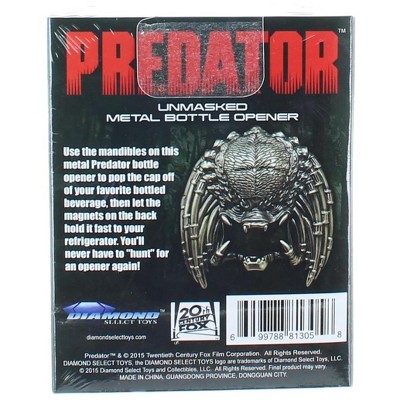 Predator Unmasked Silver Metal Bottle Opener with Magnets
