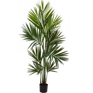 Nearly Natural 7-ft Kentia Palm Silk Tree - 1 of 2