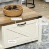 CAVINAS Farmhouse Coffee Table with Storage, Rustic Coffee Table with Open Shelves, Modern Center Table for Living Room, White+Deep Walnut - 2 of 4