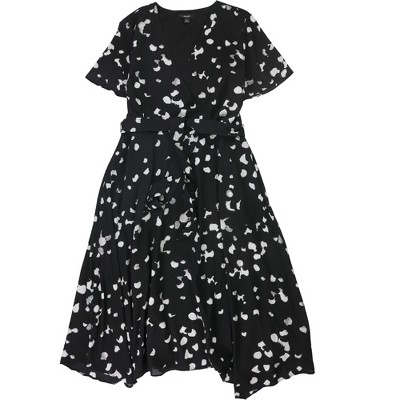 Alfani Womens 2-Tone Wrap Dress