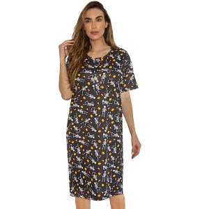 Just Love Womens Nightgown - Short Sleeve Henley Oversized Sleepwear Gown - 1 of 3