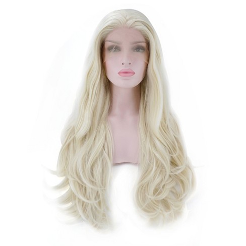 Unique Bargains Long Natural Curly Lace Front Wigs For Women With Wig ...