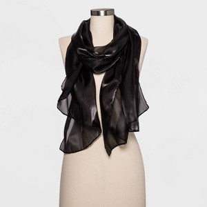 Estee & Lilly Satin Chiffon Wrap - Black One Size, Women