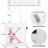 Floral Initial Canvas Tote Bags, Monogrammed Pink Letter Tote Personalized Bag Birthday Graduation Christmas Gift, Letter D - 3 of 3