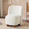 Vynxaria Blue Armless Modern Accent Chairs with Low Back & Round Pine Legs, for Indoor & Balcony Use - 2 of 4