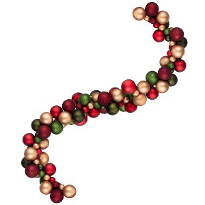 Every Day is Christmas Plastic Garland, Shatterproof 6-Foot Ball Ornament Garland for Christmas Tree, Mantle, Doorframe - 1 of 4