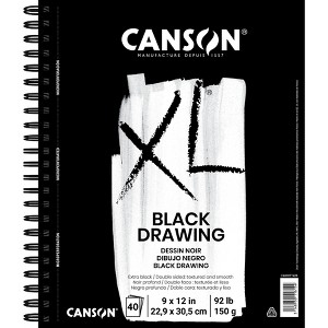 Canson XL Series Drawing Pad, Black, Side Wire Binding, 10 Sheet, 9x12 inch, 1 Count - 1 of 2