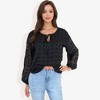 Anna-Kaci Women's Long Sleeve Polka Dot Chiffon Blouse With Tie Neck - 4 of 4