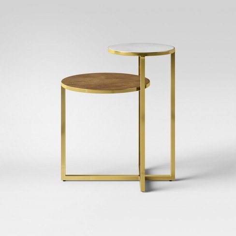 Mixed Material Marble Metal Accent Table Gold Project 62 Target