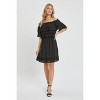 Slickblue Women's Off Shoulder Ruffle Dress, Short Sleeve, Elastic Waist, Boho Style, Color & Size Options - 3 of 4