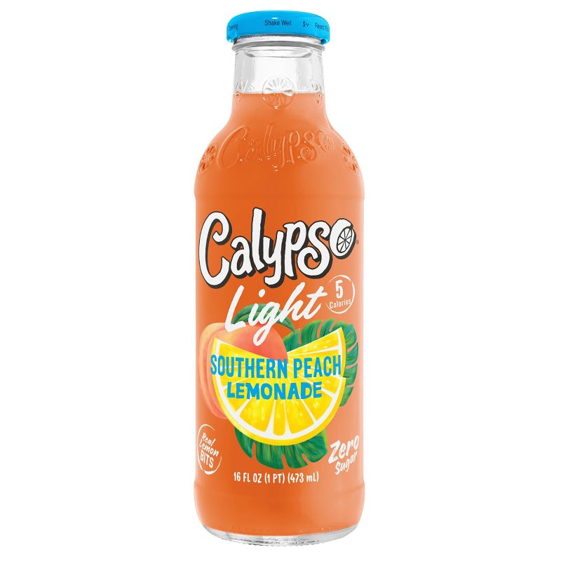 Calypso Light Southern Peach Lemonade - 16 fl oz Glass Bottle, 1 of 4