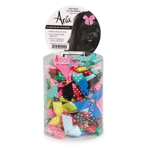 Aria Assorted Grosgrain Dot Bow Canisters 100 pieces - 1 of 1