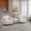 Velvet Upholstered Comfy Accent Chair for Living Room, Mid-Century Modern Single Sofa Armchair with 1 Pillow and Metal Legs for Bedroom - 4 of 4
