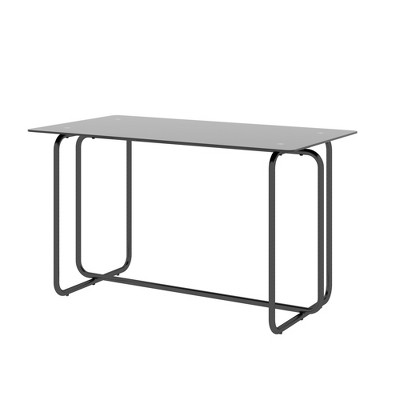 FURNIinspire Desks, Modern Square Table with Sturdy Base, Writing Study Work Table for Home Bedroom, Black, 51.18"*27.56"*29.72"