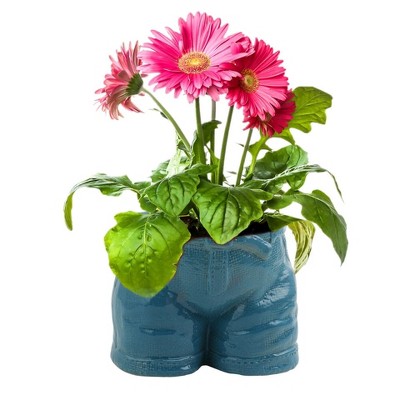 Kitcheniva Vintage Short Jeans Design Ceramic Flower Pot