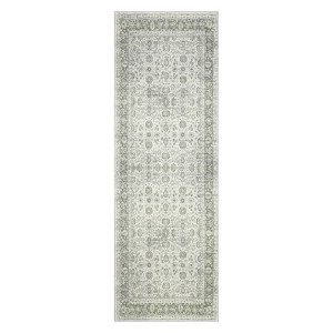 Floral Rug Washable Area Rugs, Non Slip Vintage Boho Stain Resistant Low Pile Carpets for Living Room Dining Room Bedroom Office Hallways Entryway - 1 of 4
