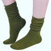 Army Green Slouch Socks the Sock Panda (Women's Sizes, Adult Medium) - Lightweight - 2 of 3