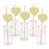 Big Dot of Happiness Gold Glitter Hearts Party Straws - No-Mess Real Gold Glitter Cut-Outs & Decorative Valentine's Day Party Paper Straws - Set of 24 - 2 of 4