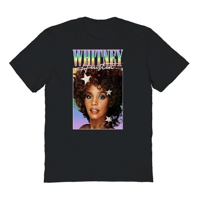 Whitney Houston Men's Rainbow Stars Short Sleeve Graphic Cotton T-Shirt