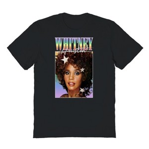 Whitney Houston Men's Rainbow Stars Short Sleeve Graphic Cotton T-Shirt - 1 of 1