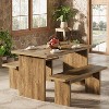 Tribesigns 3 Pieces Dining Table Set with 2 Benches, 55" Farmhouse Kitchen Table Set for 4-6, Rectangular Wooden Heavy Duty Dinette - 2 of 4