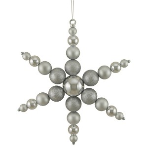 Northlight Shatterproof 3-Finish Snowflake Commercial Christmas Ornament - 18" - Silver - 1 of 4